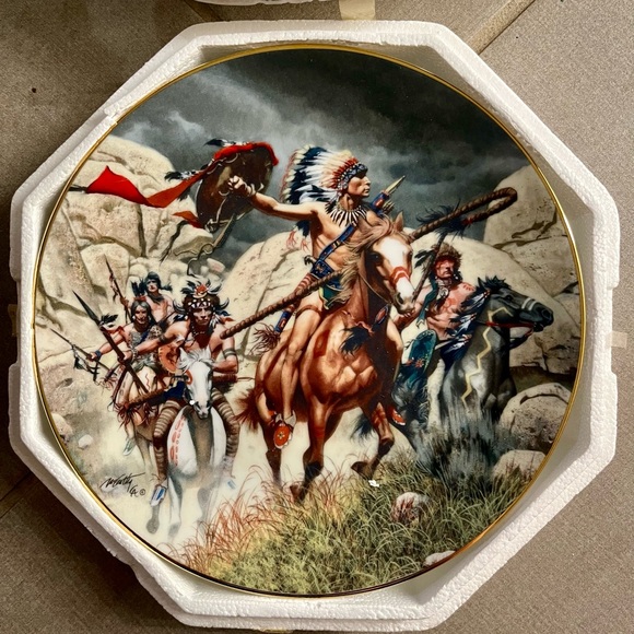 The Bradford Exchange Native American Warriors Decorative Plate - Picture 1 of 3